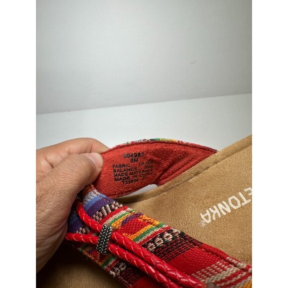 Minnetonka Women’s Silverthorne 360 Sandals Red Frisco Stripe Size 8M - Picture 6 of 7